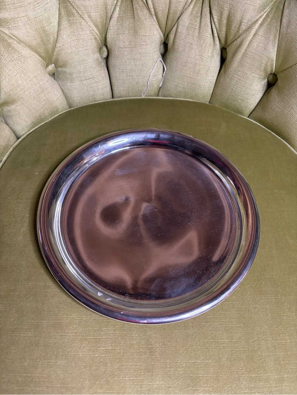 VINTAGE CARTIER 11" PEWTER SERVING PLATTER TRAY